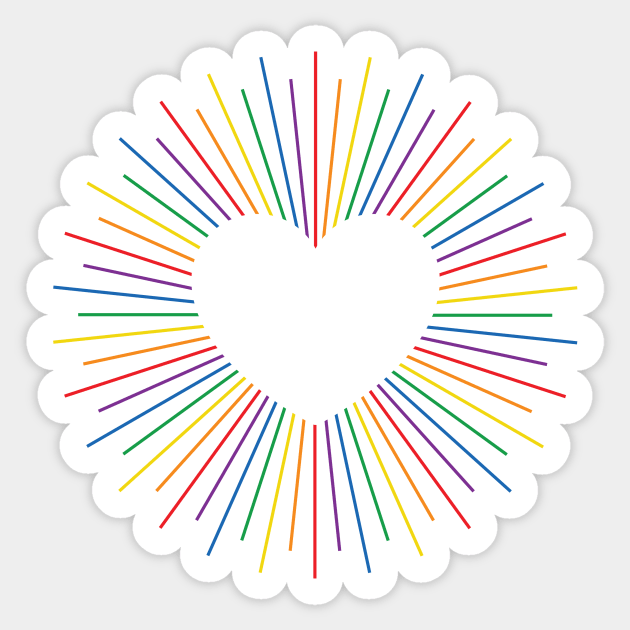 Gay Pride Radial Heart Sticker by lavenderhearts